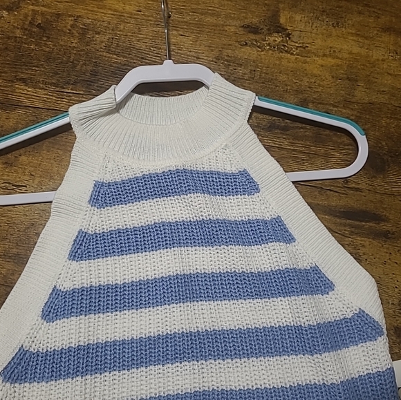 NWT RD Style Size Large Blue And White Striped Tank Sweater Stitch Fix - Picture 6 of 10